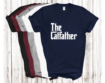 The Catfather Mens/Adults Novelty Tshirt - Funny Godfather Best Cat Dad Ever Awesome Cat Dad Cat Owner Cat Lover Kitty Crazy Cat Dad