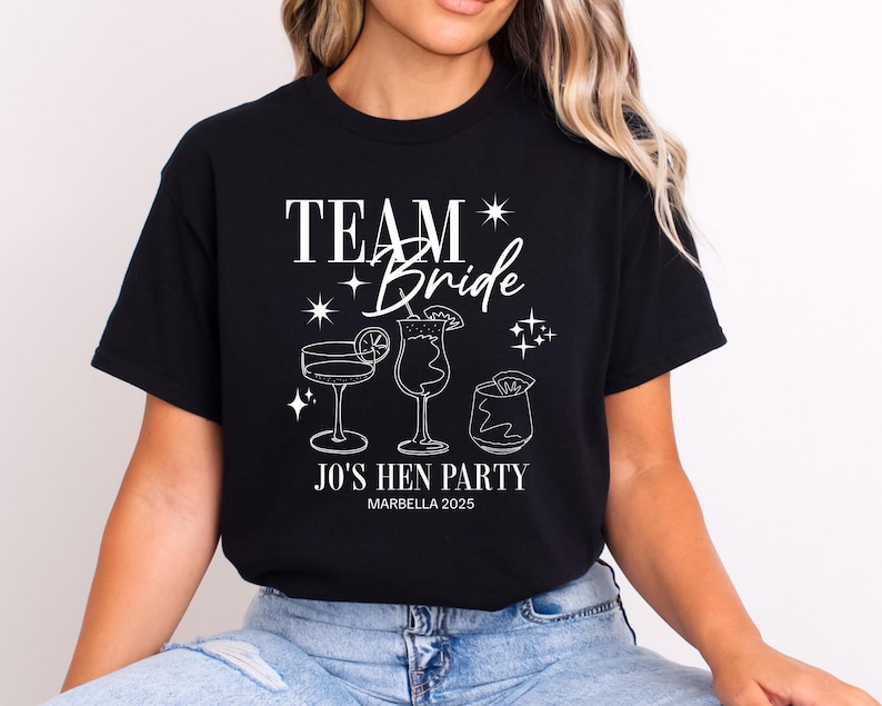 Personalised Hen Party T shirts Team Bride Bridal Party Shirts Personalised Matching Tribe Bachelorette Hen Party Tops Bride To Be Custom Team Bride