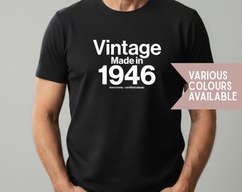 Made in 1946 Vintage T-Shirt – Funny 80th Milestone Unisex Tee