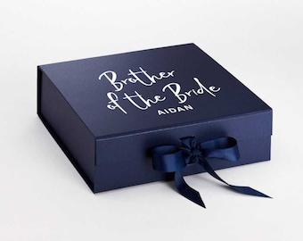 Personalised Brother of the Bride Large NAVY Box Wedding Party Box  Wedding Day Gift Thank You Gift Pack