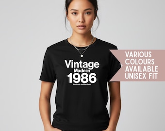 Made in 1986 Vintage T-Shirt – Funny 40th Milestone Unisex Tee