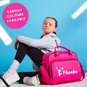 Personalised Name Cheer Cheerleader Junior Dance Bag School Dance Girls Pom Pom Cheerleading Girls Boys Kids Adult Junior Size Storage Kit