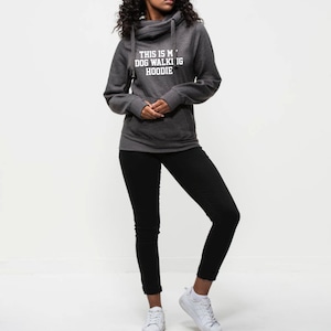 This Is My Dog Walking Hoodie Unisex Cross Neck Chunky Heavyweight Hooded Sweatshirt Dog Walker Dog Sitter Dog Lover Hoodie