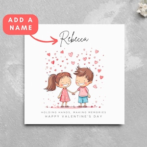 Personalisierte Valentinstag Karte Partner Frau Mann Freundin Freund Paar niedlichen Cartoon romantisch individuell Name seine ihr Verlobte Verlobte