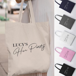 Personalised Hen Party Tote Bag Name Bride Hen Do Bachelorette Wedding Honeymoon Reusable Bag Bride To Be Wife Bridal Party Bridal Shower