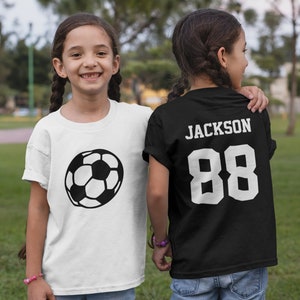 Personalised Kids Football Soccer T-shirt Name Number Boys Girls Soccer Team Custom Child Children Novelty