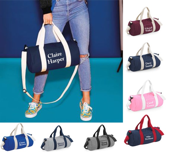 Personalised Custom INITIAL MONOGRAM Barrel Bag Sports Bag 