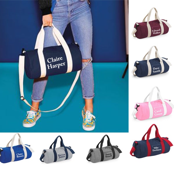 Personalised Custom NAME Barrel Bag, Sports Bag, Gym, Dance, Holdall, Weekend, Overnight Bag, Personalized, Yoga,  School