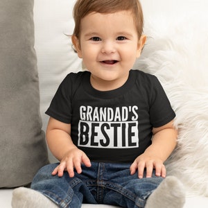 Grandad&#39;s Bestie Baby Toddler Kids T-shirt Tee Gift From Grandad New Baby Relative Grandparent Grandpa