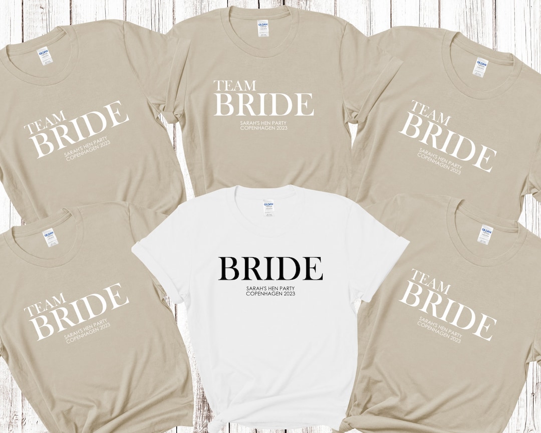 Custom Personalised Hen Party T Shirts Team Bride Bridal Party Shirts Personalised Matching