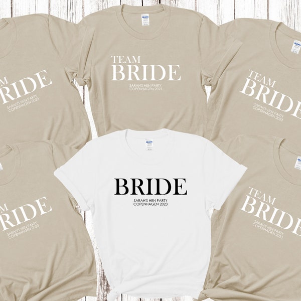 Aangepaste gepersonaliseerde vrijgezellenfeest T-shirts team bruid bruids partij shirts gepersonaliseerde bijpassende stam vrijgezellenfeest tops bruid te zijn
