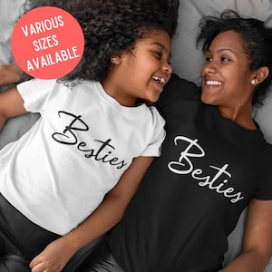 Besties Friend Adult Parent Child Sibling Matching T-Shirt Father Son Mum Daughter Family Shirts Baby Toddler Kids Mates Friend BFF