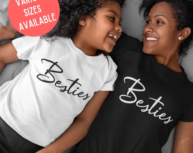 Matching Besties T-Shirt: Parent, Child, Sibling Cotton Shirts