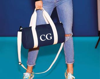 Personalised Custom INITIAL MONOGRAM Barrel Bag, Sports Bag, Gym, Dance, Holdall, Weekend, Overnight Bag, Personalized, Yoga,  School