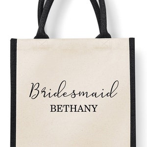 Personalised Bridesmaid Tote Bag Personalized Bridesmaid Bag Custom Bridal Party Jute Bag