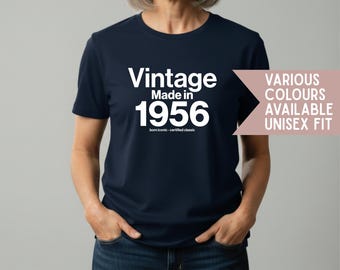 Made in 1956 Vintage T-Shirt – Funny 70th Milestone Unisex Tee