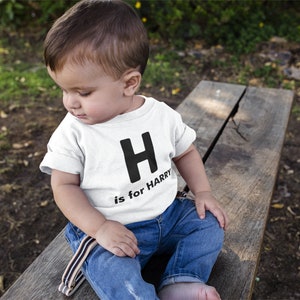 Custom Baby Kids Name Initial Personalised Soft T-shirt Tshirt Personalized Customised