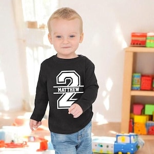 2 Geburtstag Kinder T-Shirt: Langarm, Name Option