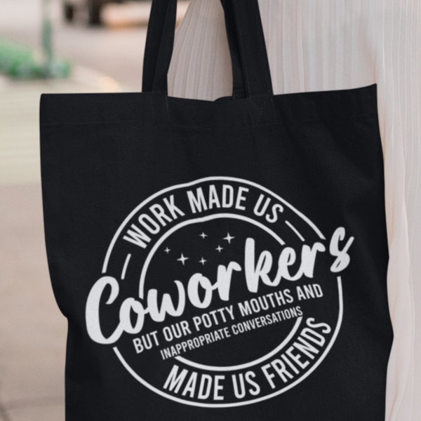 Coworker Funny Cotton Tote Bag Gift For Coworker, Co-Worker Gift Idea Office Gossip, Secret Santa Office Bag Work Friend, Retirement Tote