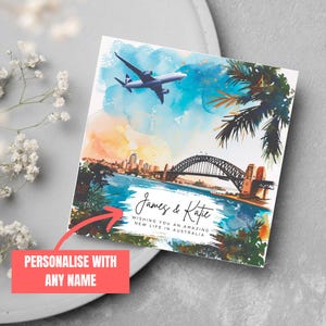 Personalised Name Emigrating Card Moving To Australia Moving Abroad Card Leaving Card Moving Card Good Luck Oz Bon Voyage Australia Card