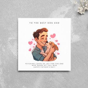 Father's Day Card From The Dog To Dad Dog Dad Puppy Dog Card To Owner Cute Cartoon Dog Love Puppy Love Personalised Message