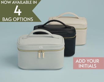 Necessaire com iniciais personalizadas, estojo de maquiagem com monograma personalizado, bolsa de maquiagem personalizada, organizador de viagem para maquiagem