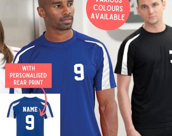 Adults Personalised Sport Football T-Shirt Contrast Football Shirt Name & Number Football Team Kit Custom Number Squad Sports