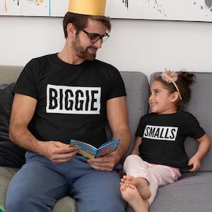 Biggie Smalls Matching T-shirt Parent Child Gift Father&#39;s Day Day Dad Son Daughter
