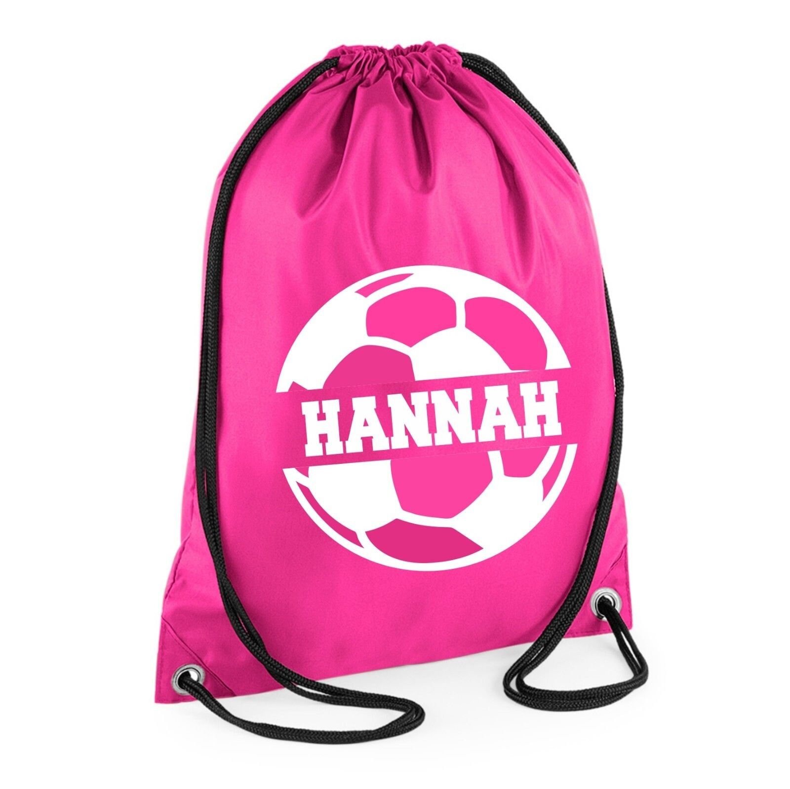 Personalised Name Drawstring Football Bag SPLIT Design School Club PE Custom Name Childrens Adult College Bag Kids Backpack Soccer Bag Name