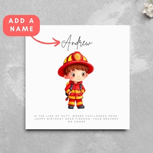 Personalisierte Geburtstagskarte Feuerwehrmann Partner Mann Freund Partner Karte Niedlichen Cartoon Feuerwehr Feuerwehrmann Feuerwehrmann Feuerwehroffizier