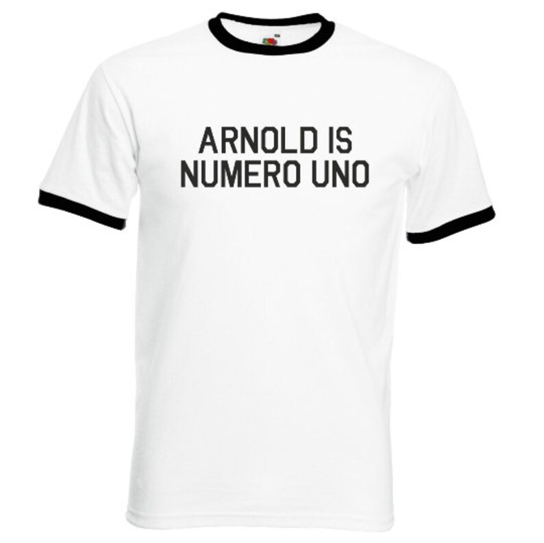 Arnold Is Numero Uno Mens RINGER T-Shirt Retro Birthday Gift