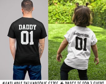 Daddy Daddy's Girl Father Daughter Matching T-shirt Parent Child Twinning Dad Girl Fancy Dress New Baby Father's Day