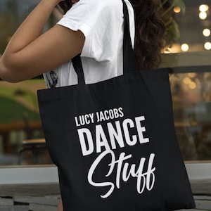 Personalisierte Name Dance Sachen Leichte Baumwolle Tragetasche Personalisierte Tänzer Geschenk Irish Dance Ballett Tap