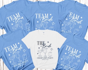 Personalised Hen Party T shirts Team Bride Bridal Party Shirts Personalised Matching Tribe Bachelorette Hen Party Tops Bride To Be Custom