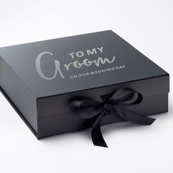 To My Groom On Our Wedding Day Large BLACK Box Wedding Party Box New Husband Box Wedding Day Gift Husband To Be