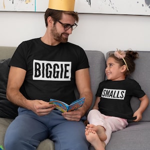 Biggie Smalls Matching T-shirt Parent Child Gift Father's Day Day Dad Son Daughter