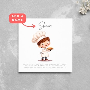Personalisierte Koch Vatertags Karte Koch Bäcker Papa Karte Für Ihn Karte Für Papa Niedlichen Cartoon Restaurant Koch Bäcker Niedlichen Chef Kochen