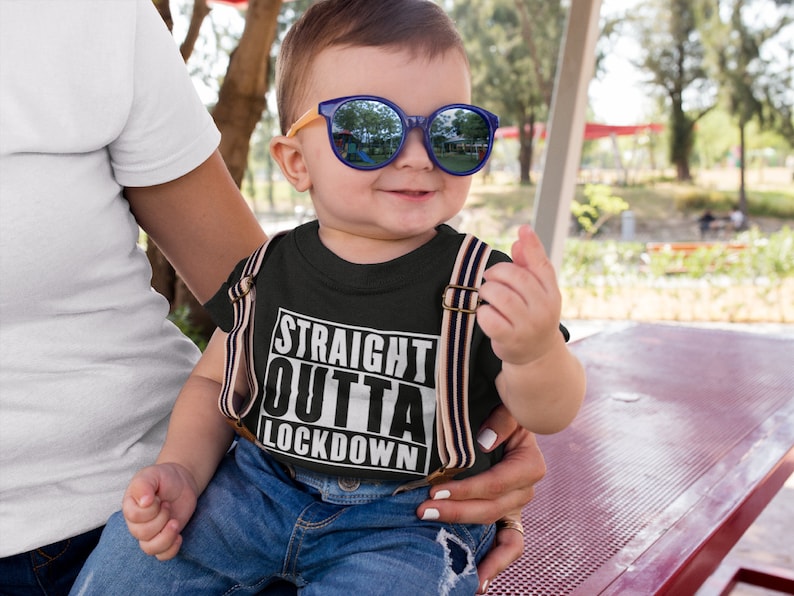 Straight Outta Lockdown Kids T-Shirt Friend Gift Child Funny Toddler Quarantine