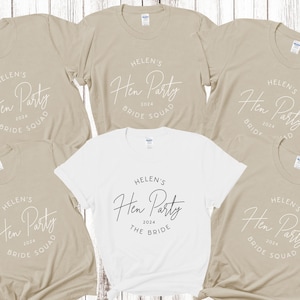 Custom Personalised Hen Party T shirts Bride Squad Bridal Party Shirts Personalised Matching Tribe Bachelorette Hen Tops Bride To Be A1