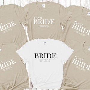 Personalised Hen Party T-Shirts: Team Bride Matching Shirts