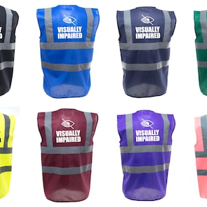 Visually Impaired Enhanced Visibility Vest - Hi Viz - Hi Viz - Safety Reflective Vest Sight Issue Disability Impairment Aid Assist Sightless
