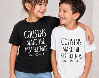 Kusiner blir de bästa vännerna barn-T-shirt småbarn baby unisex familj släkting matchande toppar unisex familj gåva