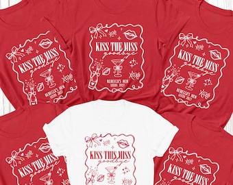 Personalisierte Hen Party Shirts 'Kiss The Fräulein Auf Wiedersehen' Braut & Team Passende benutzerdefinierte Bachelorette Outfit Brautdusche Tops