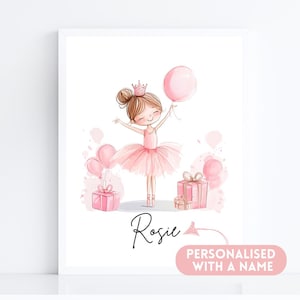 Nome personalizzato Ballerina Compleanno Stampa Carina Ballerina Nome personalizzato per compleanno Ragazza Bambina Ragazza speciale Età Relazione Nome Danza Balletto