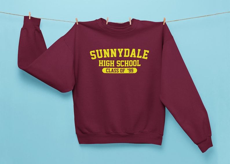 Sunnydale High Class of 99 Adult Unisex Crew Neck Sweatshirt Buffy Vampire Mens Sweatshirt Ladies Fan Slayer Retro College image 1