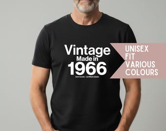 Made in 1966 Vintage T-Shirt – Funny 60th Milestone Unisex Tee