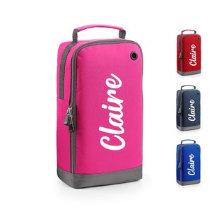 Personalised Name Script Text Shoe Bag Boots Sports Kit Bag School Team Club Bag Soccer Games Shoe Trainer Sneakers