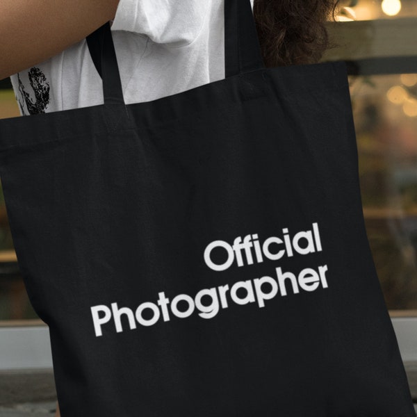 Official Photographer Lightweight Cotton Tote Bag Press Business Uniform Storage Tote Gift for Photographer Studio Portrait Commercial