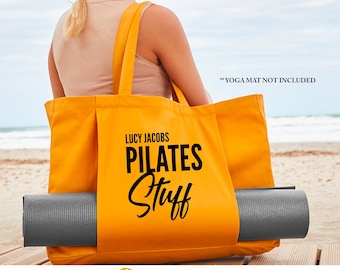 Personalisierte Name Pilates Sachen Bio Yoga Einkaufstasche, Benutzerdefinierte Yoga Tasche, Yoga Matte Tasche, Pilates Tasche, Meditation Tasche