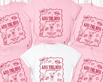 Personalisierte Hen Party Shirts 'Kiss The Fräulein Auf Wiedersehen' Braut & Team Passende benutzerdefinierte Bachelorette Outfit Brautdusche Tops